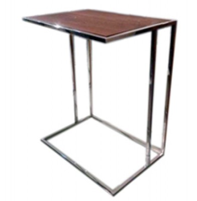 stainless steel side table walnut top hong kong modern design HK Home Essentials end table