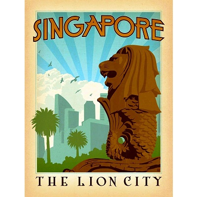 Singapore Travel Poster | Hong Kong Home Essentials vintage travel posters wall art Hong Kong Central HK