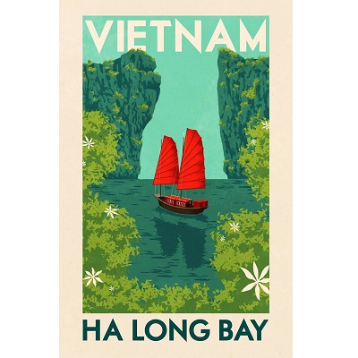 Vietnam Travel Posters Saigon, Hanoi, Ha Long Bay, Ho Chi Mihn | Hong Kong Home Essentials vintage travel posters wall art Hong Kong Central HK