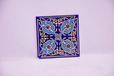 Celtic Floral Pattern Square Turkish Coaster Karo-34