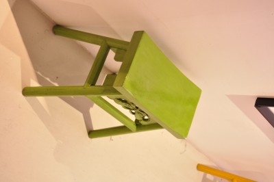 Green Wooden Stool (small)