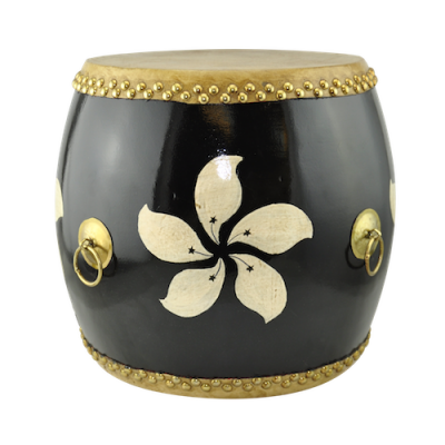 Hong Kong Flag Drum Stool BLK | dragon boat drums Chinese drums Hong Kong Home Essentials | decorative drum seats Chinese Hong Kong Home Essentials | 