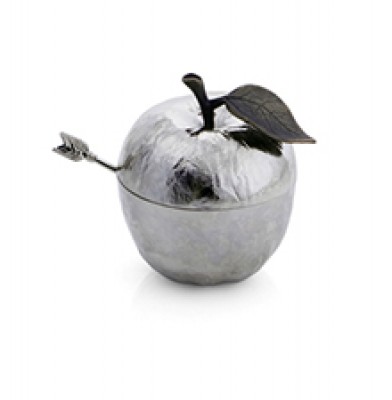 Apple Honey Pot with Spoon - Nickel